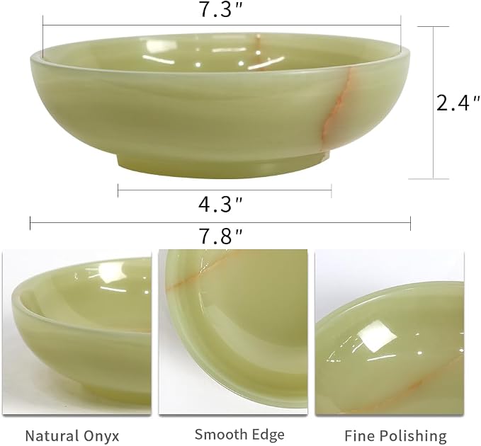 Luxury Decorative Marble Bowl for Home Decoration, Green Onyx Key Bowl for Entryway Table, Catchall for Coins, Change, Candy, Organizer Marble Tray