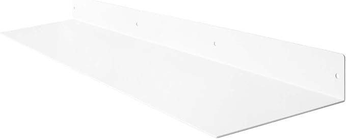 Buhbo Mitus Floating Shelf Wall Mounted (8 inch x 36 inch) Heavy Duty Industrial Modern Steel, White