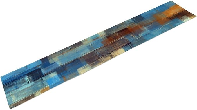 Navy Blue Abstract Art Contemporary Table Runner,Modern Neutral Decorative Pattern Table Runner for Coffee Table Dining Room Table Bedroom Party Holiday Decor 13x90inch