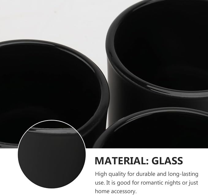 BESTOYARD 12Pcs Frosted Black Glass Votive Candle Holders, Modern Tea Light Holders for Table Centerpieces, Home Decor, Wedding & Party - Christmas Decorative Set