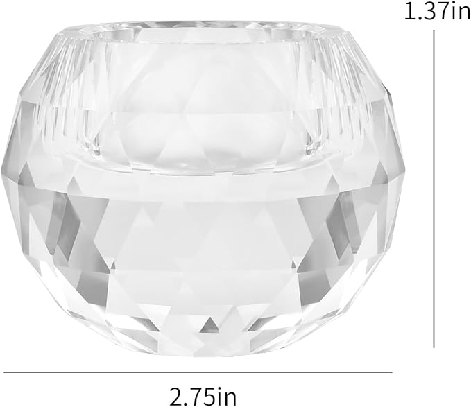 Crystal Candle Holders Set of 2, Tea Wax Ultra Elegant & Modern Centerpiece Home Décor,Wedding,Scented Candle Holder