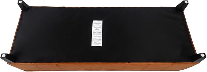 Homebeez 51" Faux Leather Storage Ottoman Bench, Tufted Rectangular Foot Rest Stool (51" Dark Orange)