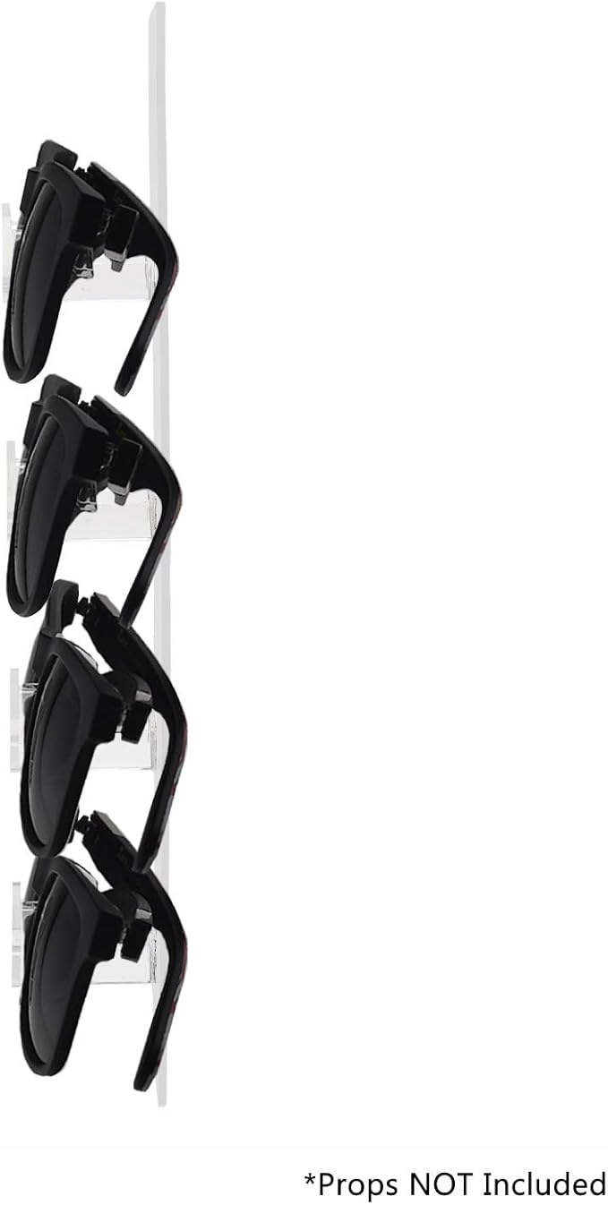 Marketing Holders 4 Pack Glasses Storage Rack 4 Tier 4 Pairs Holder Clear Acrylic Wall Mount with Hanging Hardware Department Stores Showcase Events Optical Outlets Fashion Displays