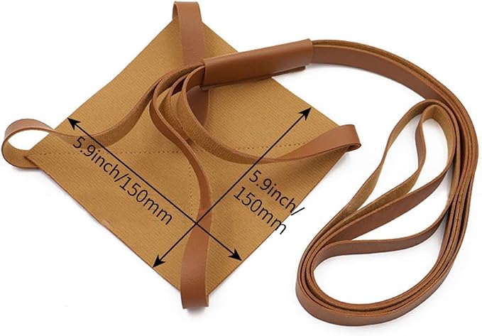2Pcs Plant Hanger Indoor, Brown PU Leather Plant Hangers, Planter Wall Hanging Shelf Holder with Leather Rope for Home Decoration Outdoor Gardening Accessory, Plant and Pot Not Included