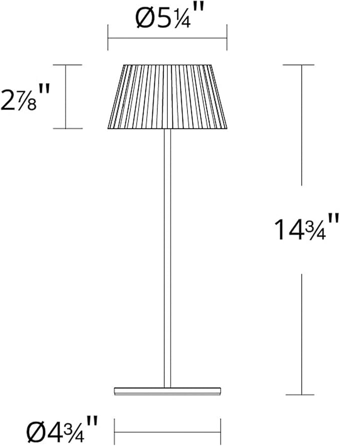 WAC Lighting Pleat 14.75in LED Cordless USB-C Re-Chargeable Table Lamp with Pleated Shade 3-CCT 2200-2700-3000K Selectable 2,000maH Battery in Lime Green