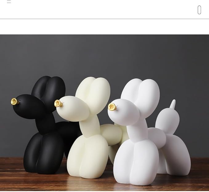 Cute Resin Dog Statue Decorations are Suitable for Modern Desktop Decoration, Home, Bedroom, Living Room, and Office Decoration (White)