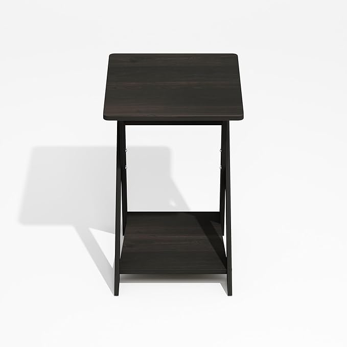 Furinno Modern Simplistic Criss-Crossed End Table, Side Table, Black Espresso (Pack of 4)