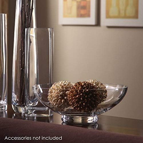 Hosley Clear Glass Bowl 11.8 Inch Diameter - Ideal Gift for Wedding or Special Occasion for Decorative Balls Orbs DIY Projects Terrariums and More.