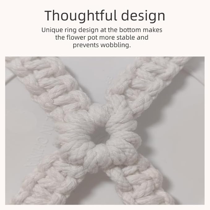 Macrame Plant Hanger Indoor Hanging Holder Window Plant Hanger Wall Outdoor Large Long Boho Home Decor Ceiling Basket Plants Hangers (2pack-Ivory)