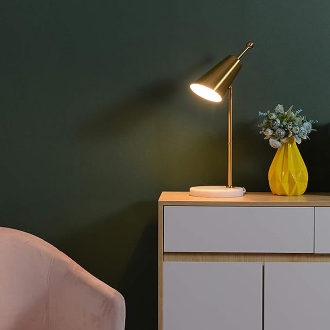 Hsyile Lighting KU300234 Simple Modern Design Creative Bedroom & Living Room Table Lamp, Brass Finish