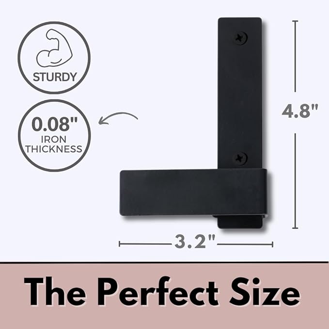 Modern Matte Black Wall Hooks (Set of 2) – Heavy Duty Metal Coat Hangers for Entryway, Bathroom & Bedrooms, Minimalist Geometric Design for Towels, Bags, and Coats