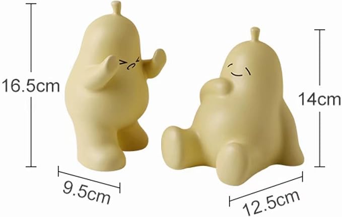 Linxia Pear Bookends Vanilla White Ceramic Creative Bookends for Shelves Book Holder Stopper for Books/Movies/CDs/Video Games (1 Pairs) Backrest Style