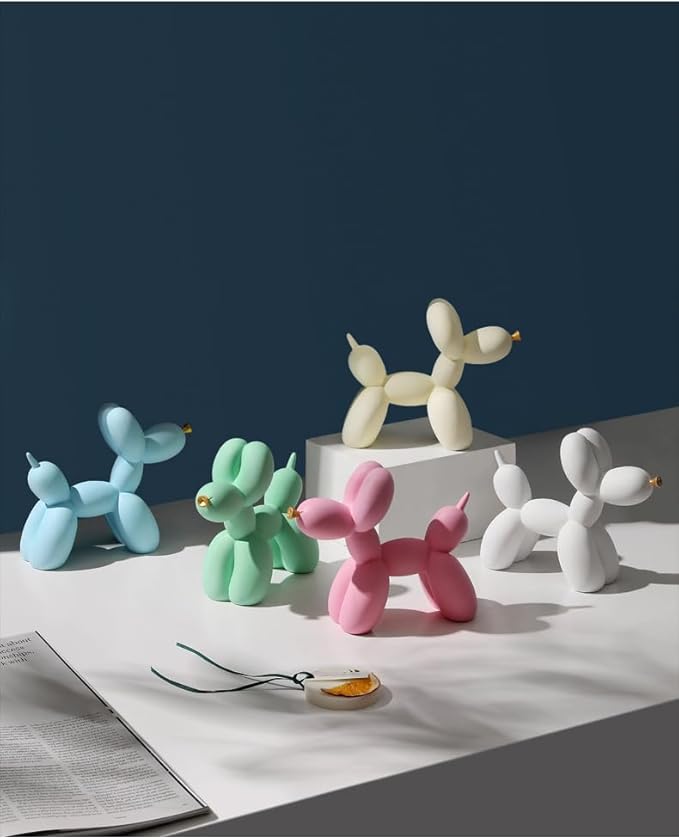 Cute Resin Dog Statue Decorations are Suitable for Modern Desktop Decoration, Home, Bedroom, Living Room, and Office Decoration (White)