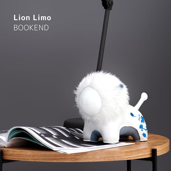 Zuny, Zuny Series Bookend Tan for Shelves, Office Decorative- Lion Limo