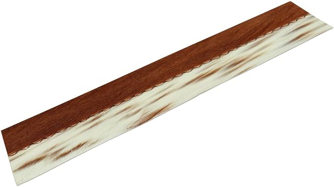 Cow Print Table Runner, Brown White Cowhide Print Western Style Table Runner Country Farmhouse Cottage Cow Patten Table Decoration for Home Kitchen Dining 13x108 Inch