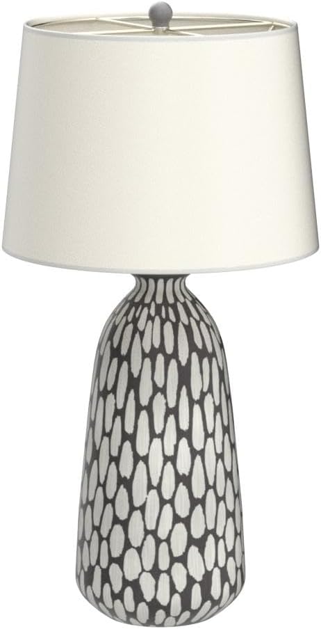 360 Lighting Carlton Modern Coastal Table Lamps 28 1/4" Tall Set of 2 Gray Wash Off White Fabric Tapered Drum Shade for Cottage Core Living Room Bedroom House Bedside Nightstand Home Office Family