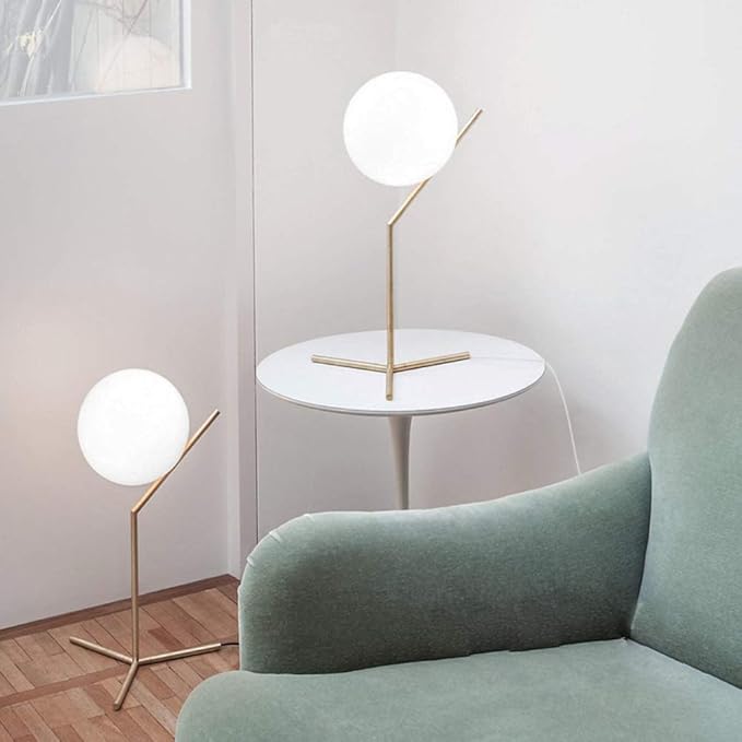 Globe Table Lamp, TD00965 Mid-Century Golden Desk Lamp for Bedroom,Living Room,Kids Room,Office