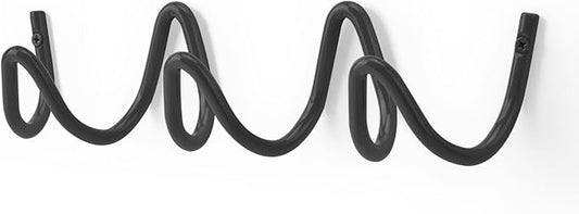 Coat Rack Wall Mount, Creative Wave Wall Hooks 20KG Capacity, Easy Installation, Multi-Purpose Hooks for Coat, Hat, Bag, Umbrella (Black, 29cm x 7.5cm (11.41" x 2.95"))