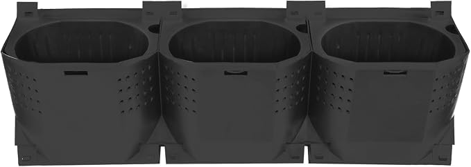 Wall-Mounted Flower Pot Holder for Indoor Outdoor Use on Balcony, Patio, Garden (36-Slot Black)
