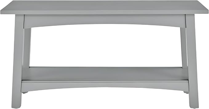 Craftsbury 36-Inch Wood Entryway Bench with Storage Shelf – Dove Gray Accent Bench for Entryway, Hallway, or Living Room – Small Space Seating with Farmhouse Charm by Alaterre Furniture