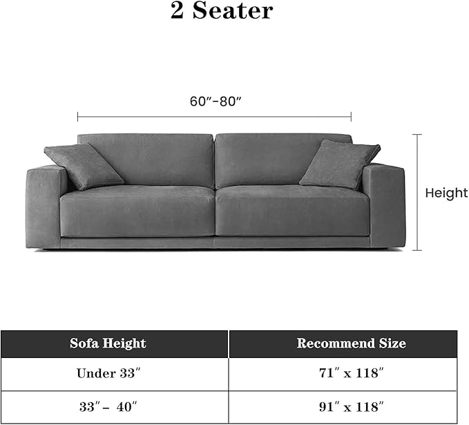 MEETSKY Boho Couch Cover for 2 Cushion Couch Sofa, Chenille Sofa Cover for Sectional Sofa, Modern Khaki Abstract Jacquard Sofa Covers Washable Sofa Slipcover for Pets Friendly, 91" X118", Khaki