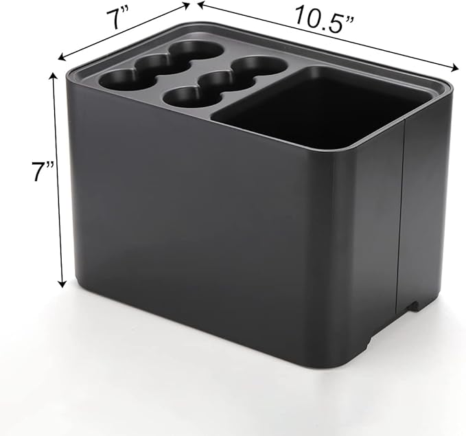 Elsjoy Black Umbrella Stand, Entryway Umbrella Organizer, Compact and Efficient with Removable Drip Tray, Holds 10 Umbrellas