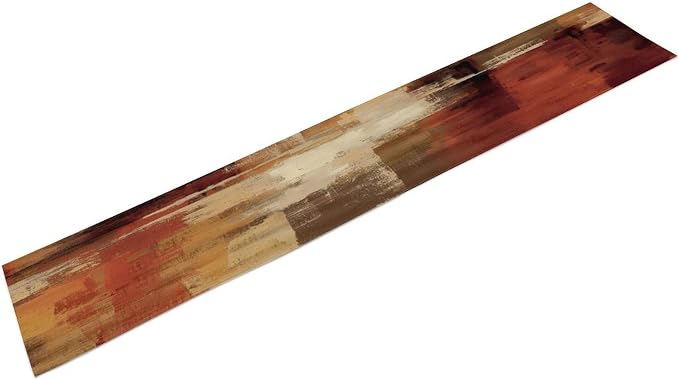 Burnt Orange Abstract Art Contemporary Table Runner,Modern Neutral Decorative Pattern Table Runner for Coffee Table Dining Room Table Bedroom Party Holiday Decor 13x90inch