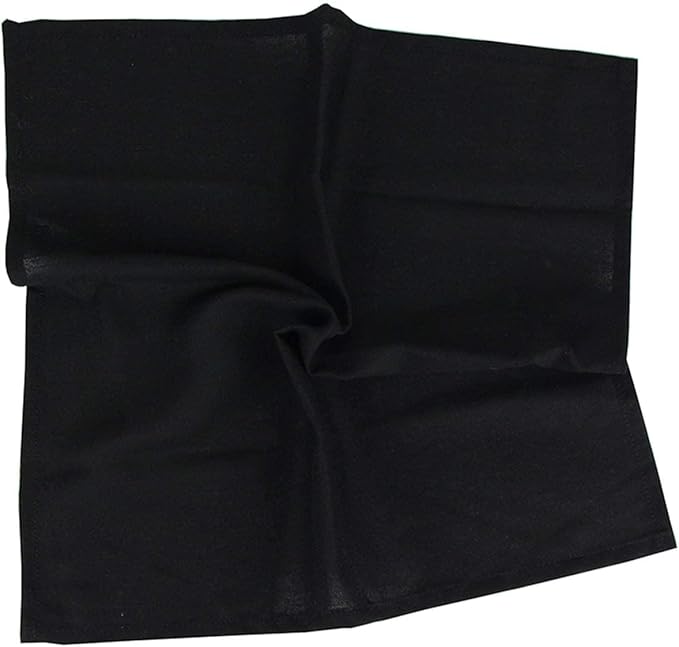 Solid Color Linen Blended Thin Dinner Cloth Napkins - Set of 12 (40 x 40 cm) - for Halloween Events & Home Use (Black)