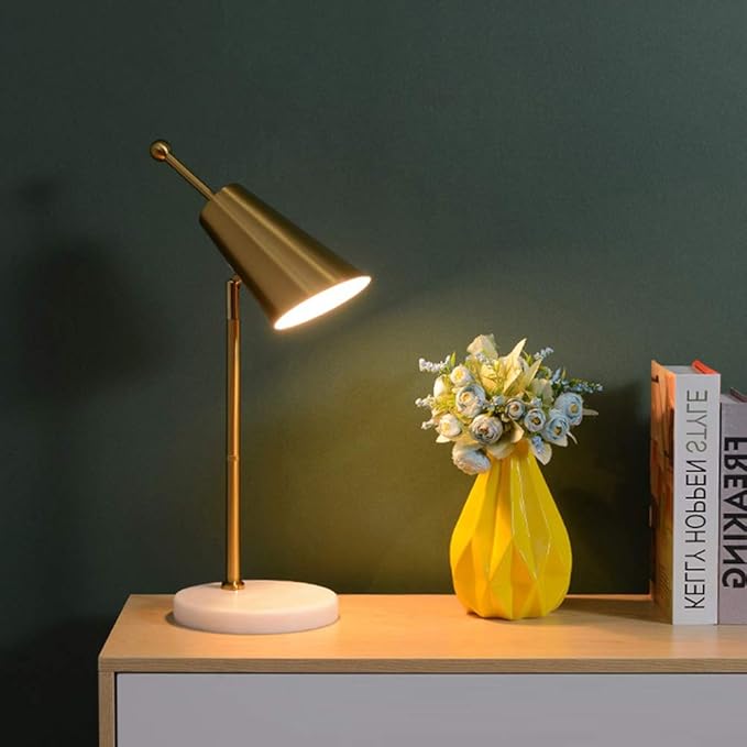 Hsyile Lighting KU300234 Simple Modern Design Creative Bedroom & Living Room Table Lamp, Brass Finish