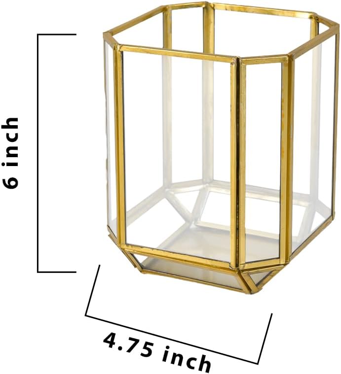 Serene Spaces Living 6" Aurea Votive Holder, Gold Metal & Glass Candle Holder - Elegant Decorative Centerpiece for Home, Weddings, Holidays, Special Occasions, Vase, Catchall, Organizer, Pack of 8