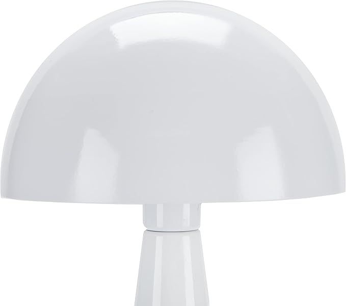 Nourison Home 16" White Metal Mushroom Table Lamp, Modern, Retro, Desk Light for Bedroom, Dining, Office, Entryway