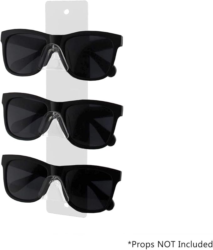 Marketing Holders 12 Pack Sunglasses Holder 3 Pair with Hardware Space Saver Organizer Hanging White Acrylic for Safety Glasses Labs Spectacles