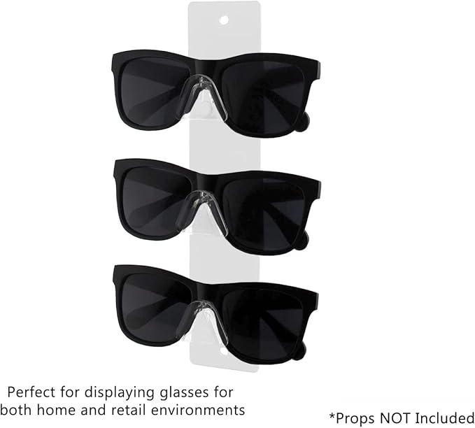 Marketing Holders 12 Pack Sunglasses Holder 3 Pair with Hardware Space Saver Organizer Hanging White Acrylic for Safety Glasses Labs Spectacles