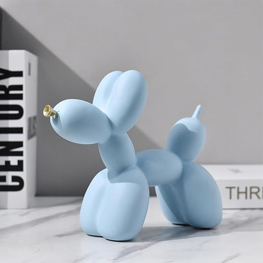 Cute Resin Dog Statue Decorations are Suitable for Modern Desktop Decoration, Home, Bedroom, Living Room, and Office Decoration (Light Blue)