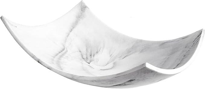 Creative Scents White Marble Look Coffee Table Decor for Living/Dining Room, Modern White Catch-All Key Dish Decor for Entryway, Decorative Bowl for Home Décor - Fruit Bowl for Kitchen Counter