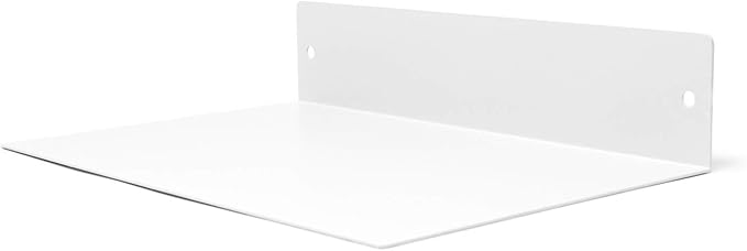 Buhbo Mitus Floating Shelf Wall Mounted (8 inch x 12 inch) Heavy Duty Industrial Modern Steel, White