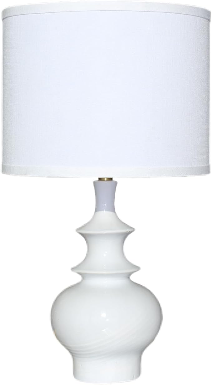 20" Modern Ceramic Table Lamps Set of 2, White Bedroom Lamps for Night Stands, Farmhouse Bedside Lamps for Bedroom Living Room, Small Nightstand Lamps Desk End Table Lamps White