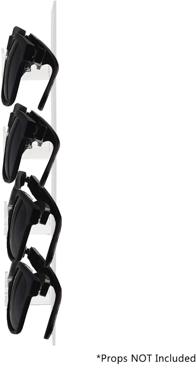 Marketing Holders 6 Pack Sunglasses Holder 4 Pair Wall Mount With Hardware Fashion Retailers Airport Gift Shops Bookstores Pharmacies Supermarkets Convenience Stores Low Maintenance White Acrylic