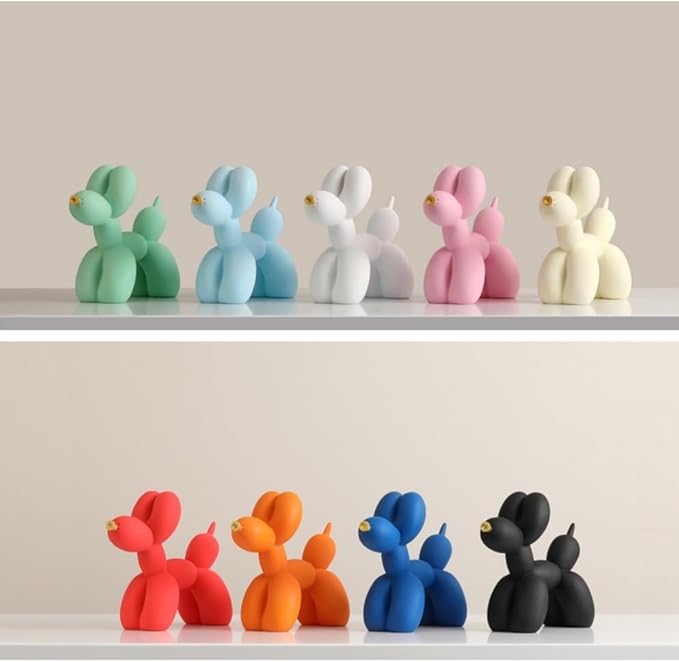 Cute Resin Dog Statue Decorations are Suitable for Modern Desktop Decoration, Home, Bedroom, Living Room, and Office Decoration (Light Blue)