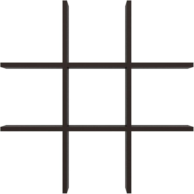 Furinno Cubicle Cube Insert, 9-Compartment Cube Organizer, 13.3W x 13.4H Insert Shelf for Extra Thick Series, for Organizers and Storage, Black Dark Oak (Does not fit IKEA Kallax Shelving)