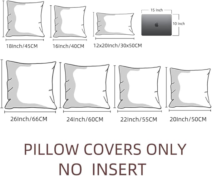 Fancy Homi 4 Packs Decorative Throw Pillow Covers for Living Room Couch Bed, Modern Farmhouse Boho Home Décor Accent Cushion Case, 26" x 26", Yellow