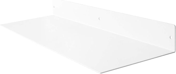 Buhbo Mitus Floating Shelf Wall Mounted (8 inch x 24 inch) Heavy Duty Industrial Modern Steel, White