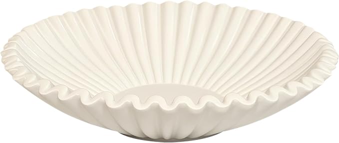 Beige Small Decorative Bowl for Home - Stylish Purse/Key Bowls for Entryway Table - Coffee Table Bowl - Artificial Resin Centerpiece Bowls