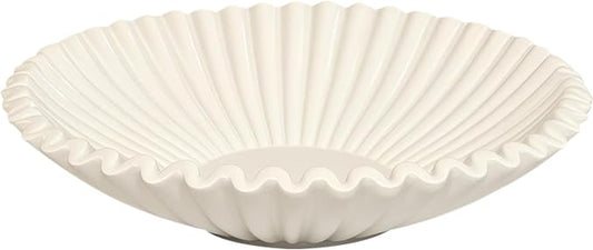 Beige Small Decorative Bowl for Home - Stylish Purse/Key Bowls for Entryway Table - Coffee Table Bowl - Artificial Resin Centerpiece Bowls