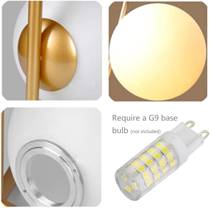 Globe Table Lamp, TD00965 Mid-Century Golden Desk Lamp for Bedroom,Living Room,Kids Room,Office
