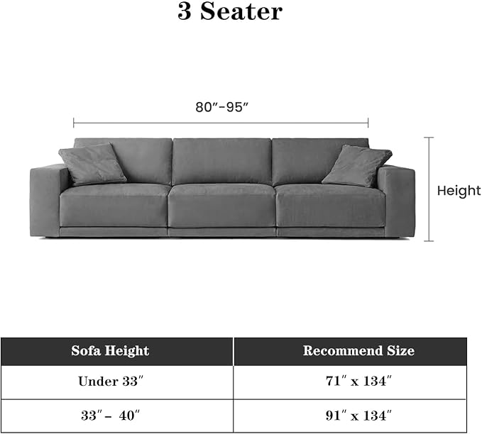 MEETSKY Couch Cover Boho Sofa Covers Couch Covers for 3 Cushion Couch Sofa Pet Friendly, Washable Abstract Geometric Sofa Slipcover L-Shape Sectional Sofa Cover with Tassel, 91" x 134", Deep Grey
