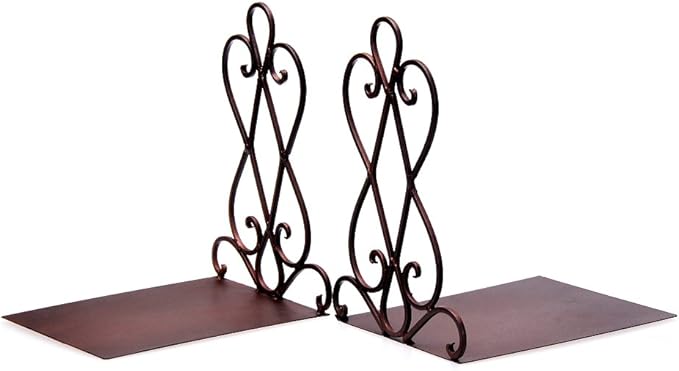 Artkingdome Book Ends Luxury Bookends, Retro Organizer Stand, Desk Holder Racks, School Heavy Liberary Bookshelf Decorative Bookend 1pair w/Padding Gift