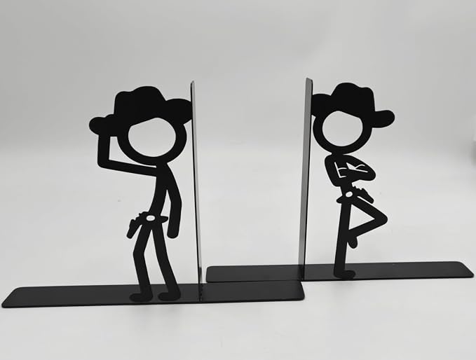 Western Shelf Decor Bookends, Decorative Unique Bookends, Cute Kids Book Ends, Western Desk Accessories – Book Holders for Book Shelves & Home Decor, Book Lovers Gift