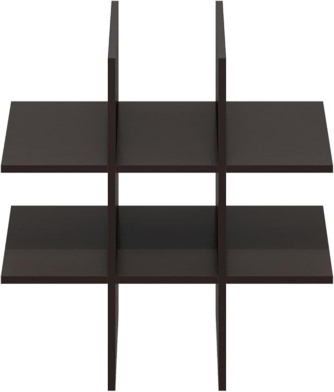 Furinno Cubicle Cube Insert, 9-Compartment Cube Organizer, 13.3W x 13.4H Insert Shelf for Extra Thick Series, for Organizers and Storage, Black Dark Oak (Does not fit IKEA Kallax Shelving)