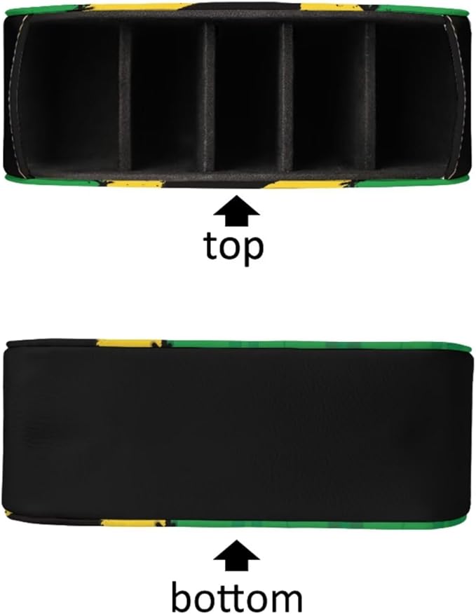 Jamaican Heart Flag Office Desk Organizers with 5 Compartments, Remote Control Holder Desktop/TV Cabinet/Vanity Caddy, Storage for Controllers/Cosmetic Brushes/Glasses